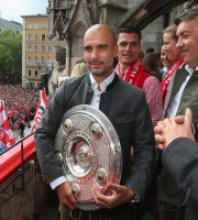 Fussball 1. Bundesliga  Meisterfeier FC Bayern Muenchen 14/15