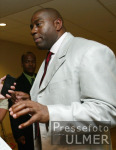Basketball NBA "Magic" Johnson beim Interview