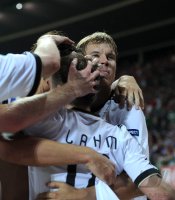 Fussball International EM 2012 Qualifikationsspiel: JUBEL Philipp LAHM , Holger BADSTUBER (v.li., Deutschland)