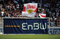 Fussball 1. Bundesliga :  Das Tor mit einer ENBW WERBEBANNER