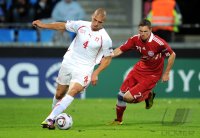 Fussball U21-Europameisterschaft 2011:  Pajtim Kasami (li, Schweiz) gegen Henrik Dalsgaard (re, Daenemark)