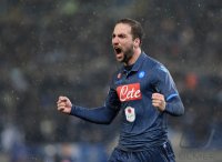 FUSSBALL Coppa Italia Halbfinale 14/15: JUBEL Gonzalo Higuain (SSC Neapel)
