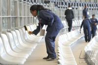 FUSSBALL WM 2010  Vorbereitung auf das erste Spiel in Kapstadt