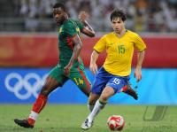 FUSSBALL  Olympia 2008   Viertelfinale  Maenner   Brasilien - Kamerun