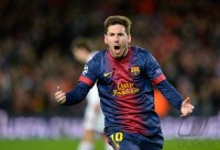 FUSSBALL INTERNATIONAL CHL ACHTELFINALE 12/13: JUBEL Lionel Messi (Barca)