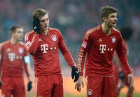 Fussball 1. Bundesliga, Saison 2012/2013: Toni Kroos und Thomas Mueller (v. li., FC Bayern Muenchen)