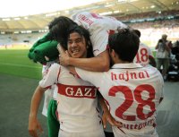 Fussball 1. Bundesliga 10/11 :  JUBEL  Shinji Okazaki (VfB Stuttgart)