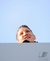 Fussball 1. Bundesliga : Bastian Schweinsteiger am Handy , Telefon (FCB)