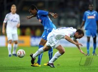 Fussball 1. Bundesliga :  Luiz Gustavo Dias (li, TSG 1899 Hoffenheim) gegen Christoph Metzelder (re, FC Schalke 04)
