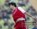 Fussball 1. Bundesliga Bayern-Rostock; Ballack beim Kopfball