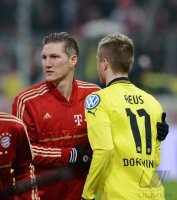 FUSSBALL DFB POKAL  Saison 2012/2013:  Marco Reus (Borussia Dortmund) und Bastian Schweinsteiger (FC Bayern Muenchen)