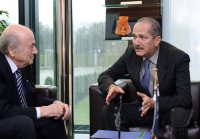 FIFA Praesident Joseph S. Blatter (Schweiz) trifft Sportminister Aldo Rebelo (Brasilien)