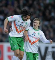 Fussball 1. Bundesliga  Saison 2010/2011:  Marin / Pizarro (SV Werder Bremen)