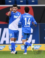 Fussball 1. Bundesliga Saison 14/15: Jubel Torschuetze Kevin Volland (TSG 1899 Hoffenheim)