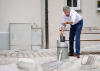 Tuebingen; Einweihung Spielplatz Metzgergasse mit Oberbuergermeister Boris Palmer (Die Gruenen)