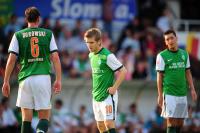 FUSSBALL, Bundesliga, SV Werder Bremen - FC Valencia: enttaeuschte Bremer