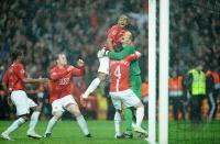 Fussball CHL  FINALE 2008 JUBEL MANU