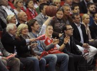 Basketball 1. Bundesliga 2011/2012: Bastian Schweinsteiger (FC Bayern Muenchen) mit Basketball