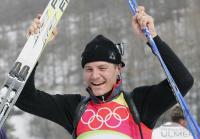 Olympische Spiele 2006 Turin - Biathlon Martina Glagow (GER) mit Medaille