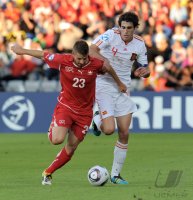 Fussball U21-EURO 2011 FINALE:  Gaetano Berardi (li, Schweiz) gegen Javi Martinez (re, Spanien)