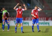 Fussball 3. Bundesliga : Robert Zillner, Thorsten Schulz  (v. li., Unterhaching)