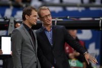 Fussball EM 2016 Quali: RTL-Experte Jens Lehmann und RTL-Moderator Florian Koenig