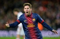 FUSSBALL INTERNATIONAL CHL ACHTELFINALE 12/13: JUBEL Lionel Messi (Barca)