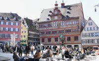 Corona Modelstadt Tuebingen: Strassencafe / Gastronomie