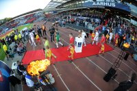 Fussball U21-EURO 2011 FINALE: Yann Sommer , Fabian Frei , Philippe Koch (v.li., Schweiz)