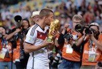 FUSSBALL WM 2014, FINALE: JUBEL Lukas Podolski (Deutschland)