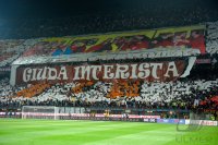 FUSSBALL SERIE A:  AC Mailand Fankurve mit einem Banner