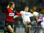 Fussball Bundesliga: Gladbach - Berlin, Zweikampf