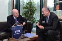 FIFA Praesident Joseph S. Blatter (Schweiz) trifft Sportminister Aldo Rebelo (Brasilien)