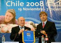 Fussball Frauen FIFA U 20  WM  2008      Pressekonferenz FIFA Praesident Joseph S. Blatter