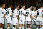 Fussball DFB-Pokal: Aachen - Gladbach, enttaeuschte Gladbacher