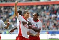 Fussball 1. Bundesliga : JUBEL nach dem Tor zum 1:3 Paolo Guerrero, Ze Roberto (v. li., Hamburger SV)