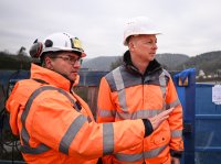 Neckartalbruecke der Bundesstrasse 32 ueber das Neckartal bei Horb