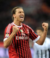 FUSSBALL SERIE A:  Jubel Zlatan Ibrahimovic (AC Mailand)