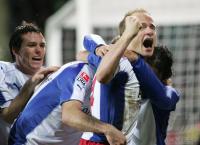 Fussball 1. Bundesliga: Leverkusen - Hamburg, Torjubel HSV n. 0:1