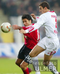 Fussball 1. Bundesliga: Leverkusen - Nuernberg, Zweikampf