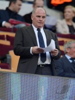 FUSSBALL INTERNATIONAL CHL HALBFINALE 12/13: Praesident Uli Hoeness (FC Bayern Muenchen)