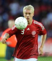 FUSSBALL, INTERNATIONAL: Deanemark, KJAER Einzelaktion