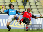 Fussball 1. Bundesliga: Nuernberg - Leverkusen, Zweikampf