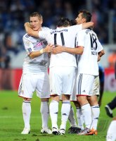 Fussball 1. Bundesliga : Bastian Schweinsteiger, Ivica Olic, Miroslav Klose (v.li., FC Bayern Muenchen)