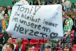 Fussball 1. Bundesliga: Bremen - Leverkusen, AILTON danke Plakat