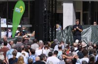 Politik, Wahlkampf Buendnis 90/Die Gruenen: Gruenen Bundesvorsitzender Robert Habeck