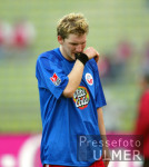 Fussball 1. Bundesliga Bayern-Rostock; Enttaeuschung Schweinsteiger