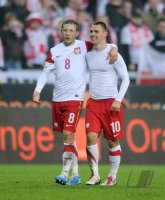 Fussball International:  Rafael Murawski, Ludovic Obraniak (v. li., Polen)