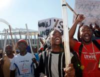 Fussball  International WM 2010  Suedafrika Bauarbeiterstreik