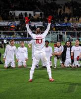 FUSSBALL  International CHL 09/10 :  Arjen Robben Jubeltanz vor dem Team (FCB)